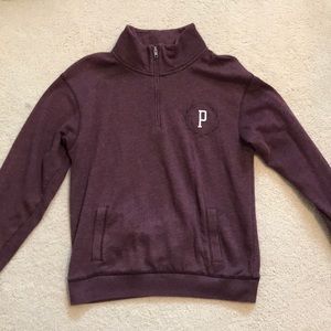 VS Pink Maroon Quarter Zip Sweatshirt